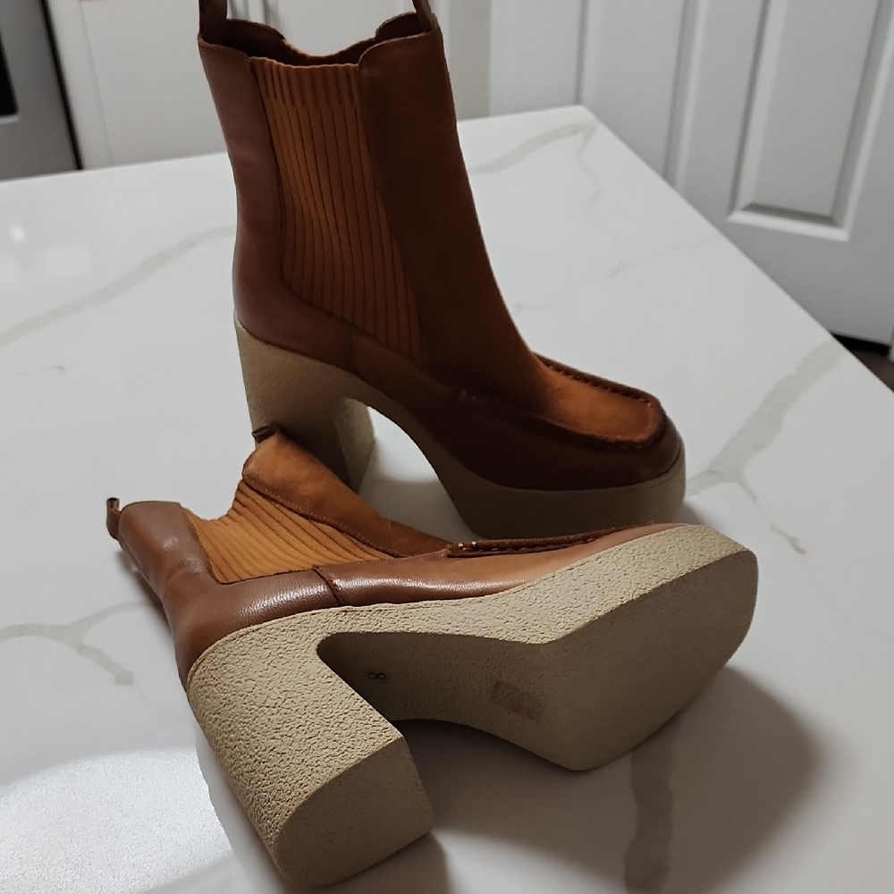 Brown Platform Ankle Boots